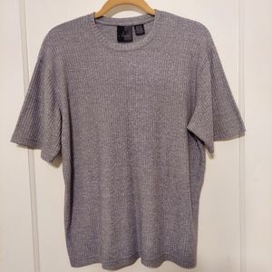 J. Ferrar Ribbed Knit Gray Short Sleeved Tee-Shirt men's size Medium